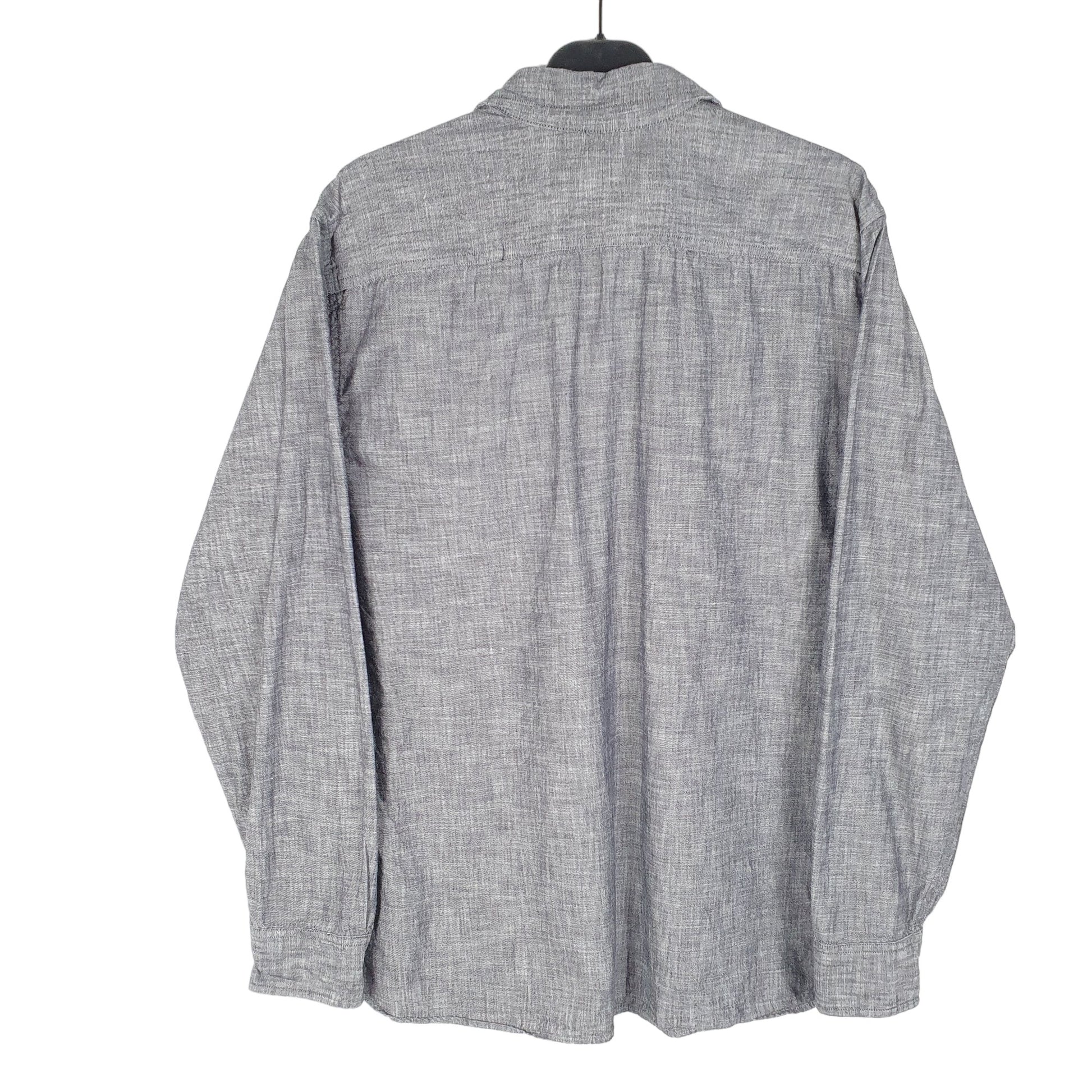 Mens Grey Levis Chambray Work Long Sleeve Shirt
