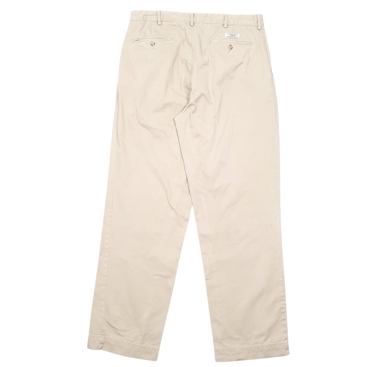 Mens Beige Polo Ralph Lauren Vintage Flat Front Chino Trousers