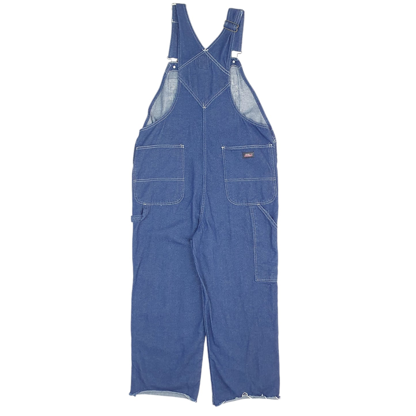 Mens Blue Dickies Denim Overalls Bib Cut Offs Dungaree Trousers
