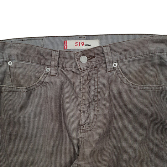 Mens Grey Levis 519 Corduroy Trousers