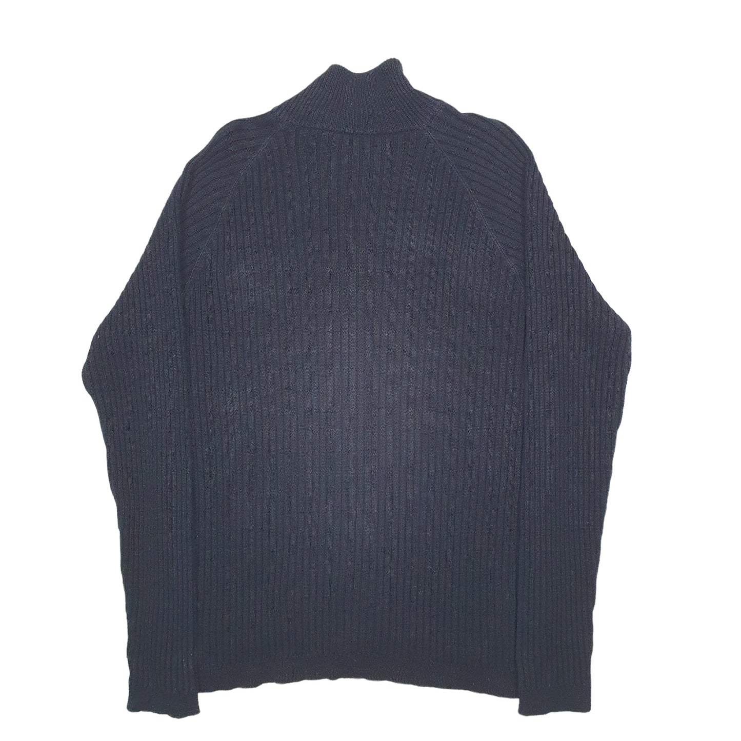 Mens Black Nautica Knit Full Zip Jumper