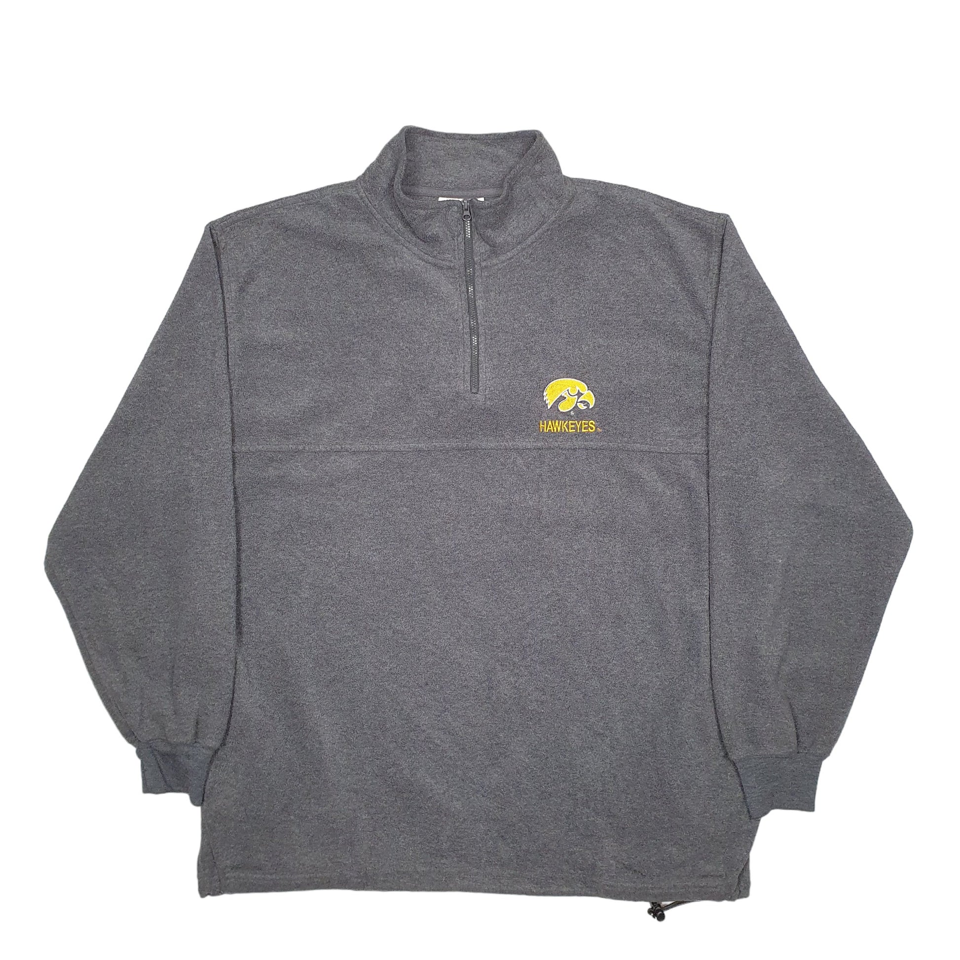 Mens Grey Lee Hawkeyes Quarter Zip Jumper