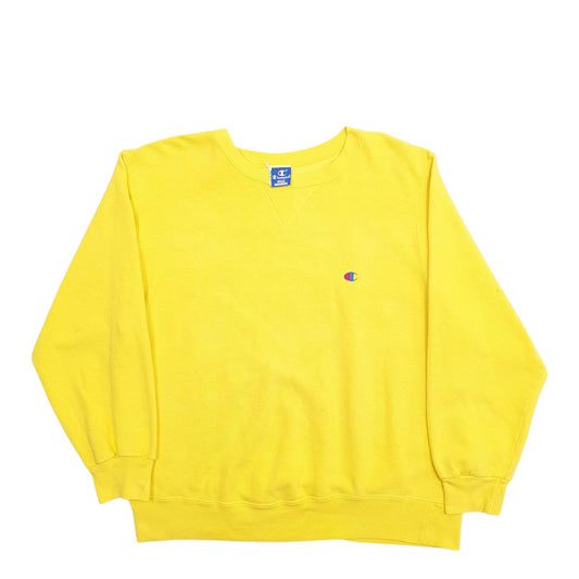 Mens Yellow Champion Made In USA Vintage 90's Crewneck Jumper