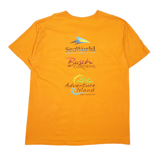 Mens Orange Anvil Vintage Seaworld Busch Gardens Short Sleeve T Shirt