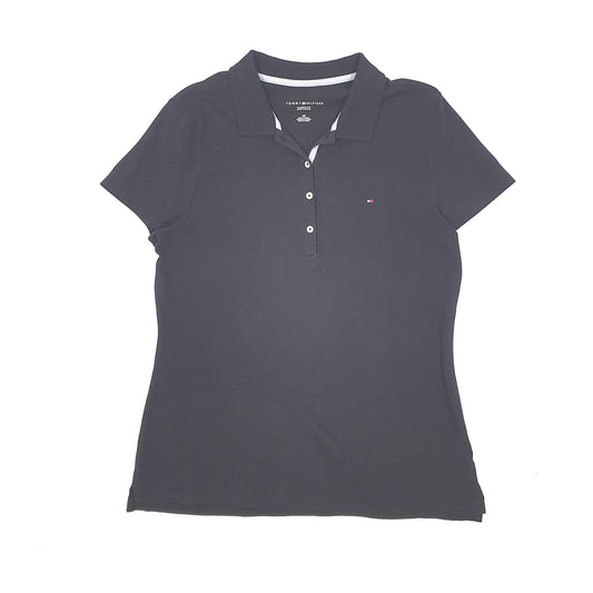 Womens Black Tommy Hilfiger  Short Sleeve Polo Shirt