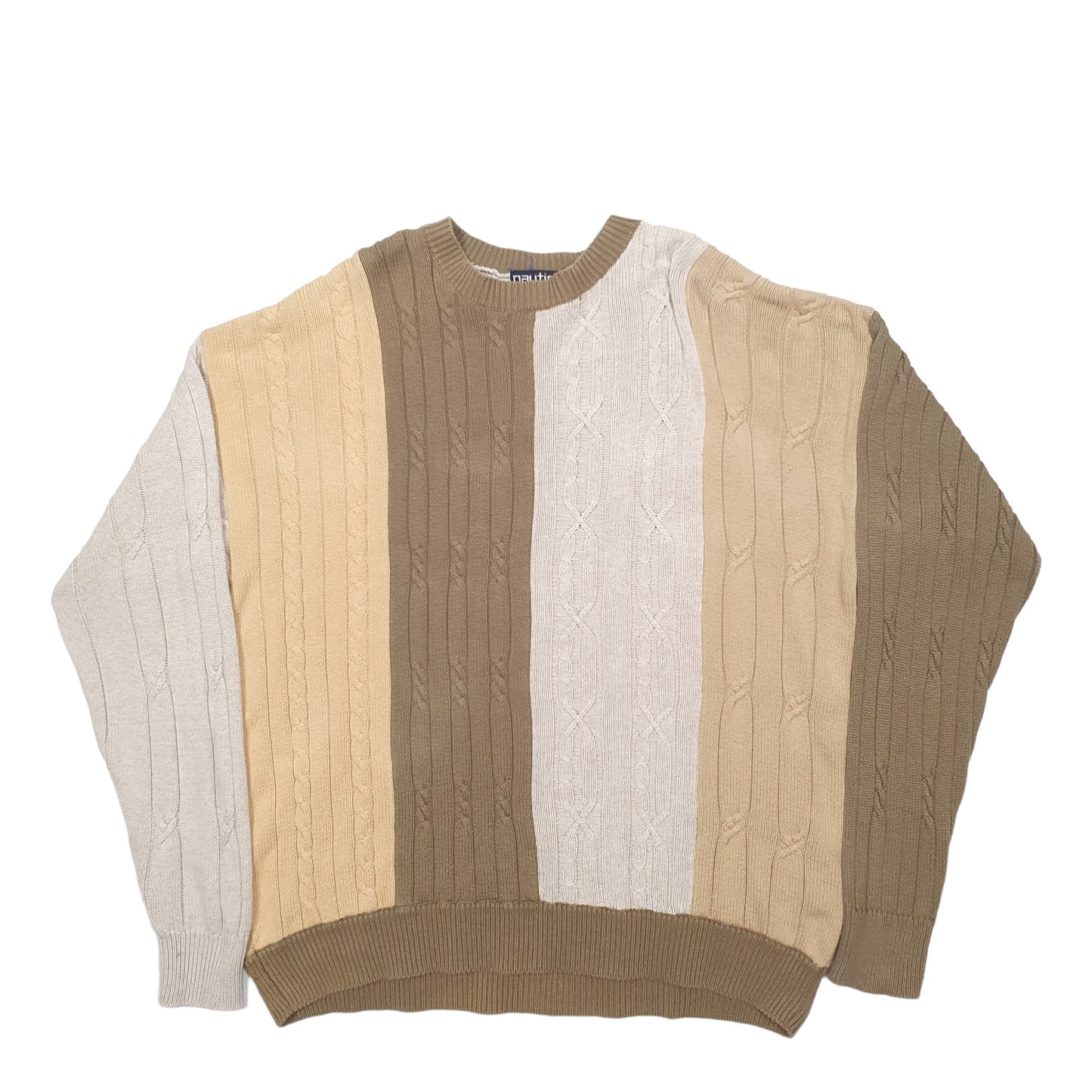 Mens Khaki Nautica Knit Crewneck Jumper