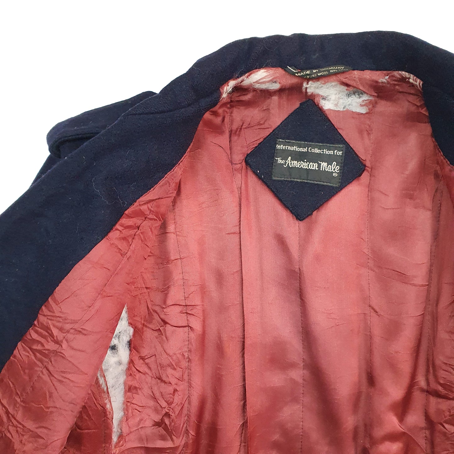 Mens Navy The American Male Vintage 1990s Double Breasted  Coat