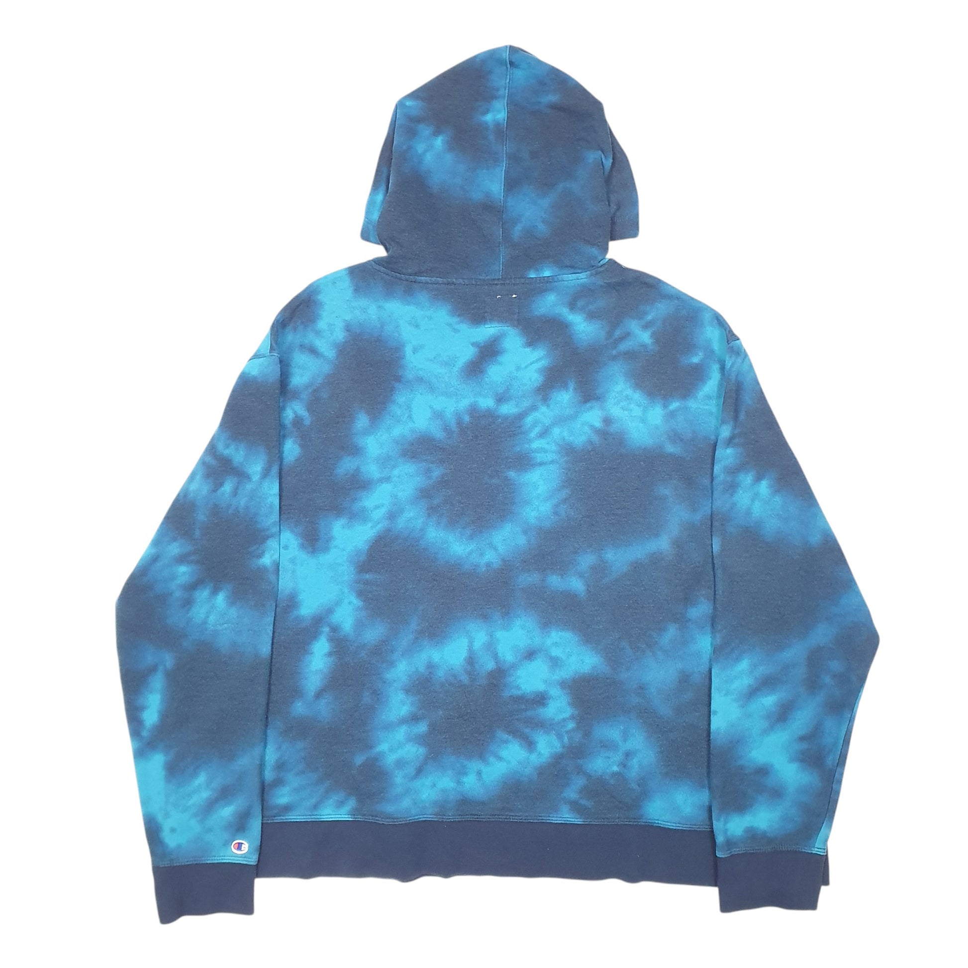 Womens Blue Champion Tie Dye Hoodie Jumper