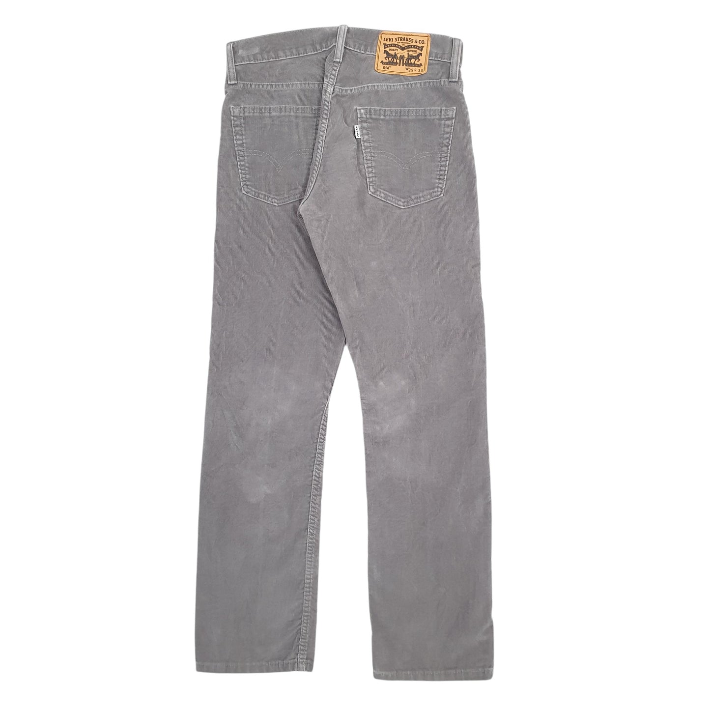 Mens Grey Levis 514 Corduroy Trousers