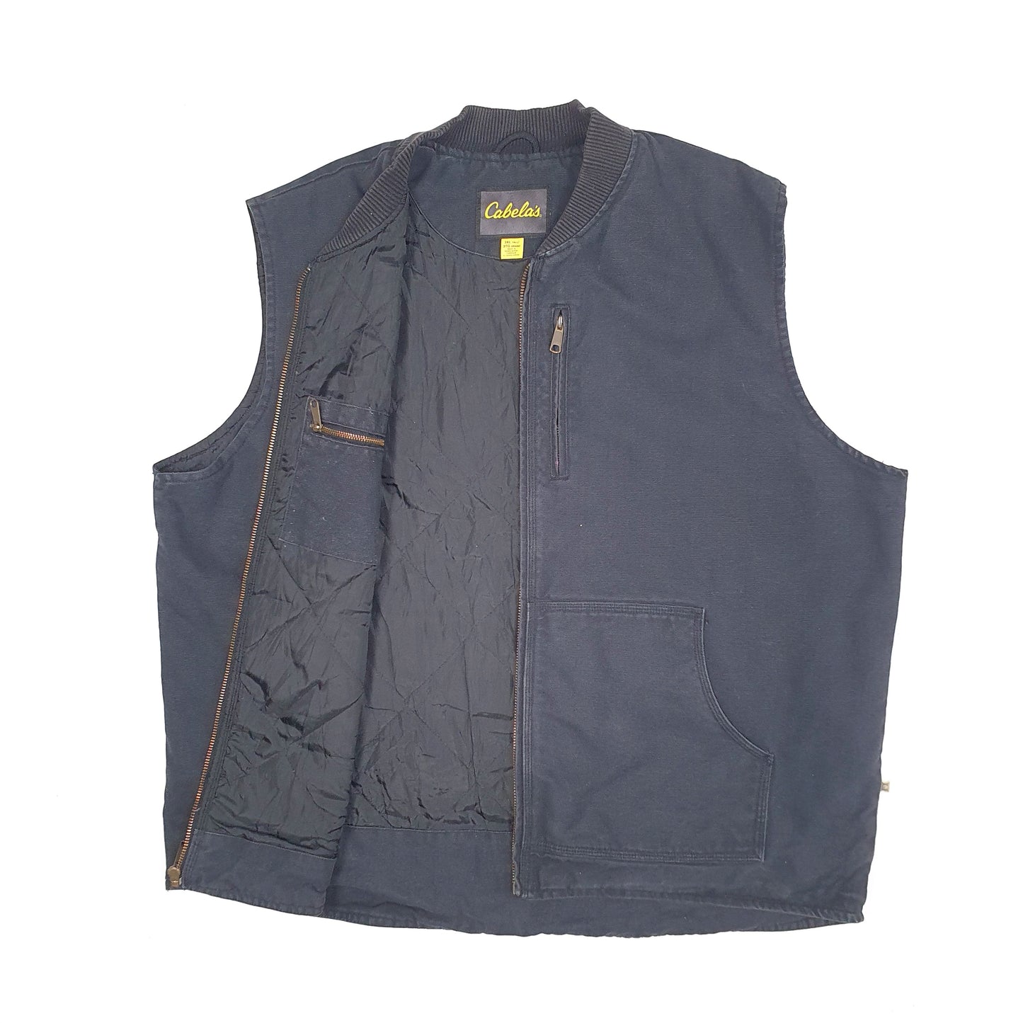 Mens Black Cabelas Gilet Vest Hunting Full Zip Coat