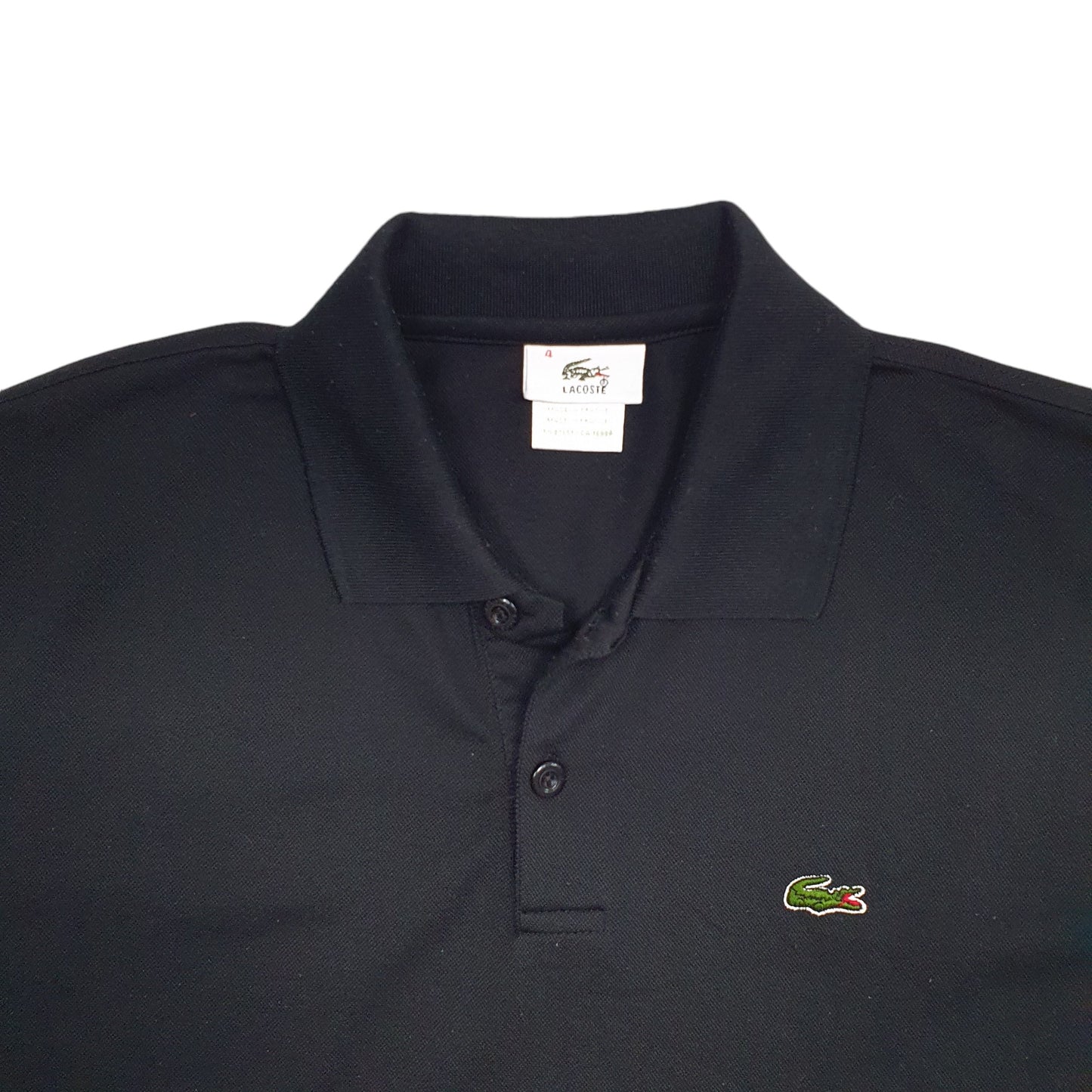 Mens Black Lacoste  Short Sleeve Polo Shirt