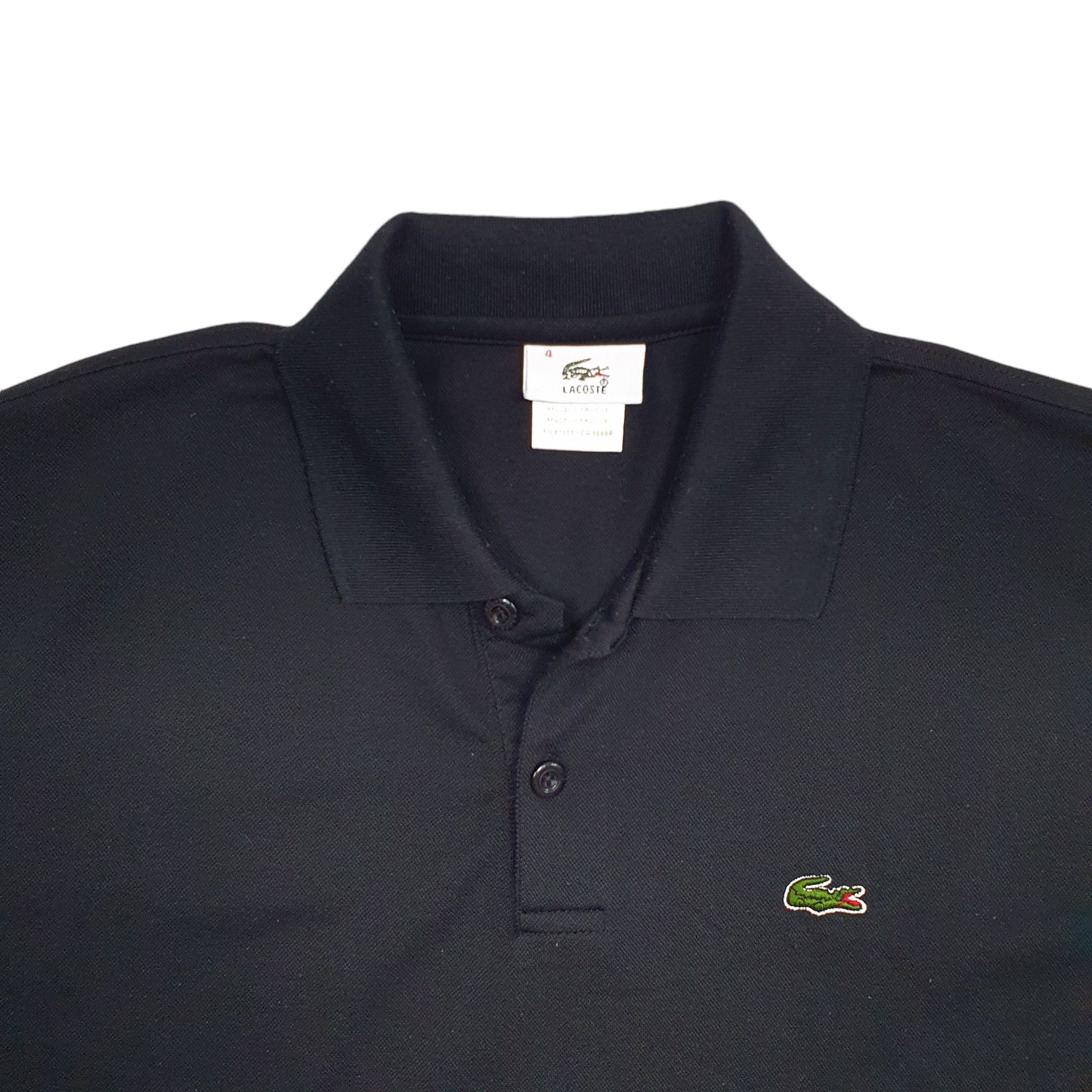 Mens Black Lacoste  Short Sleeve Polo Shirt