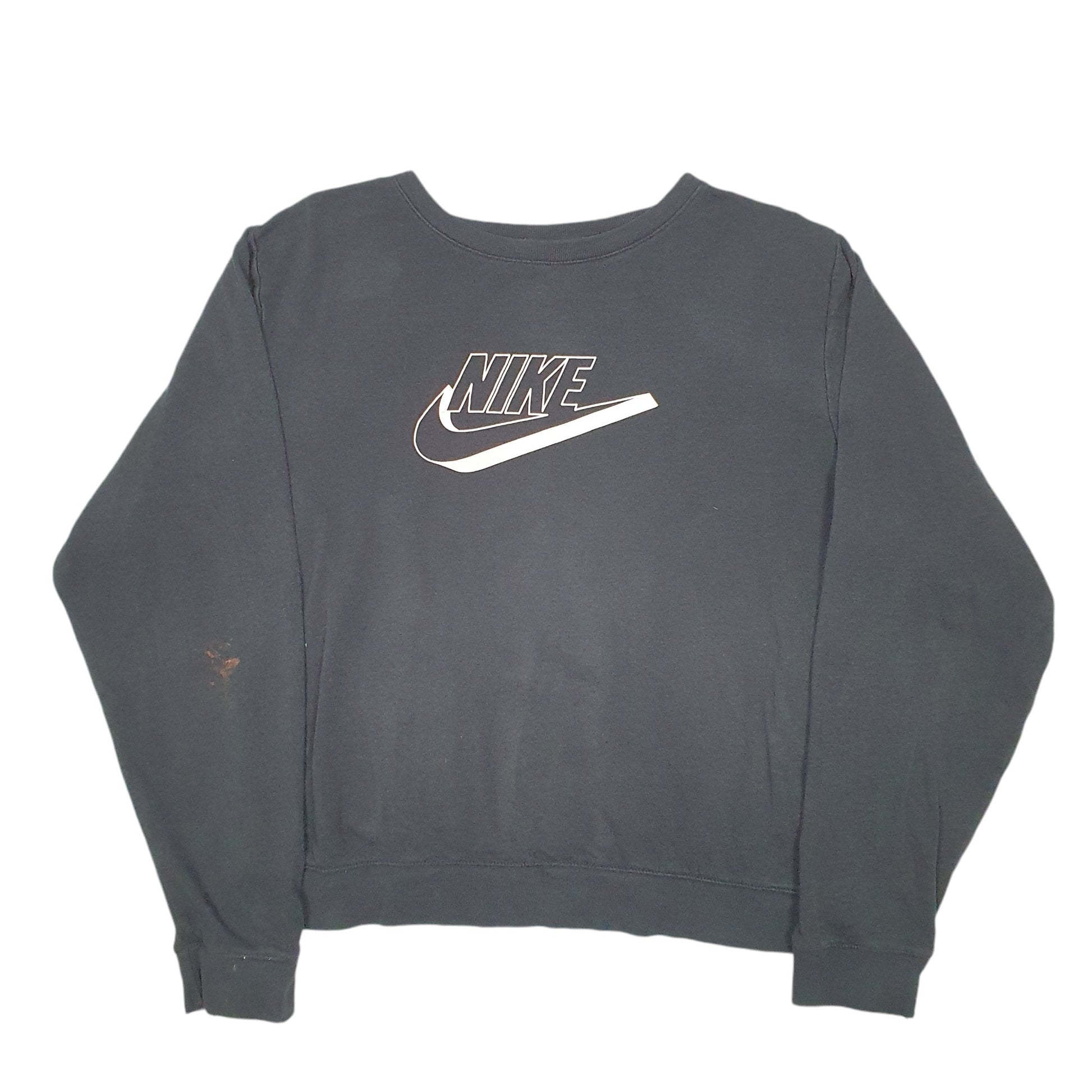 Womens Black Nike Spellout Swoosh Crewneck Jumper