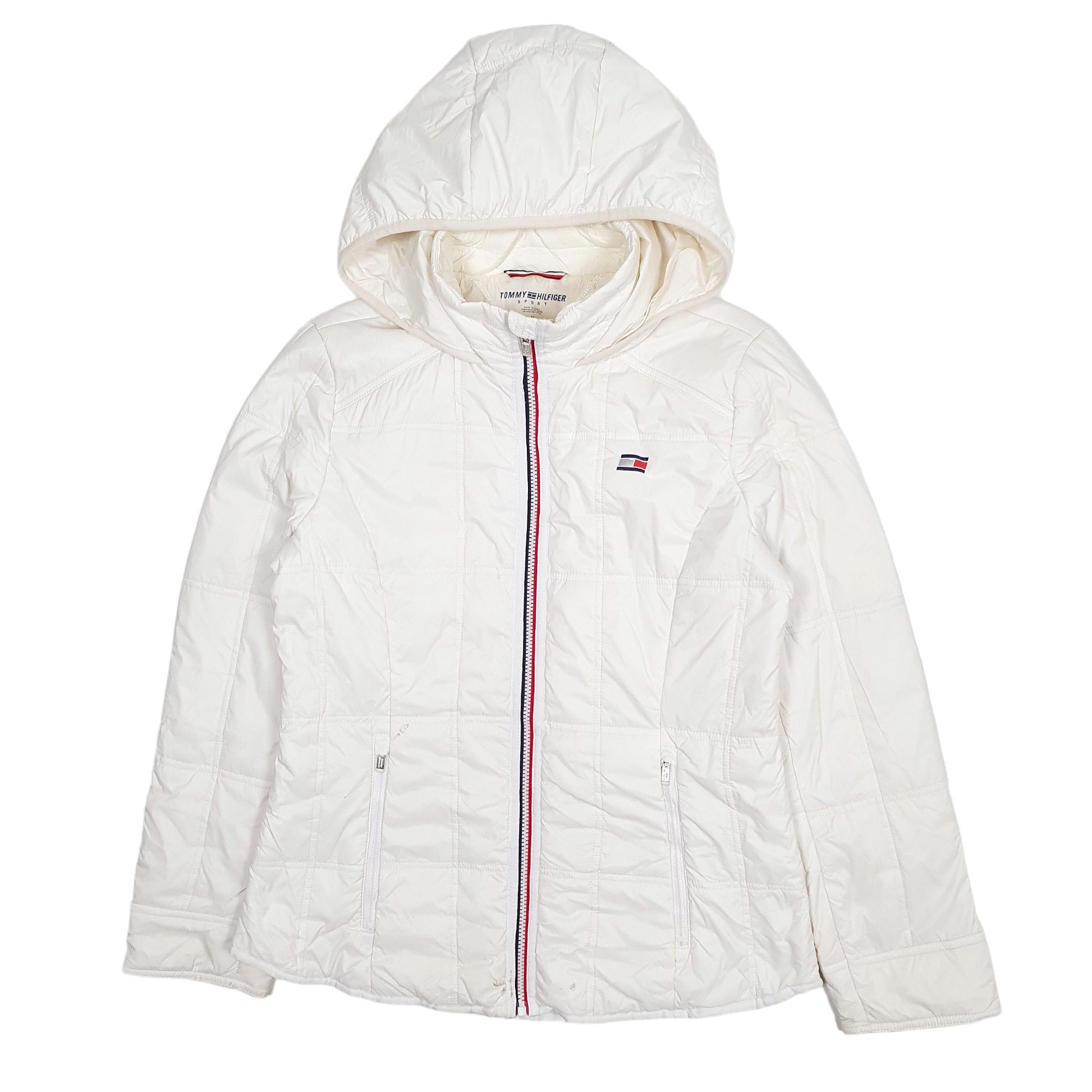 Womens White Tommy Hilfiger Puffer  Coat