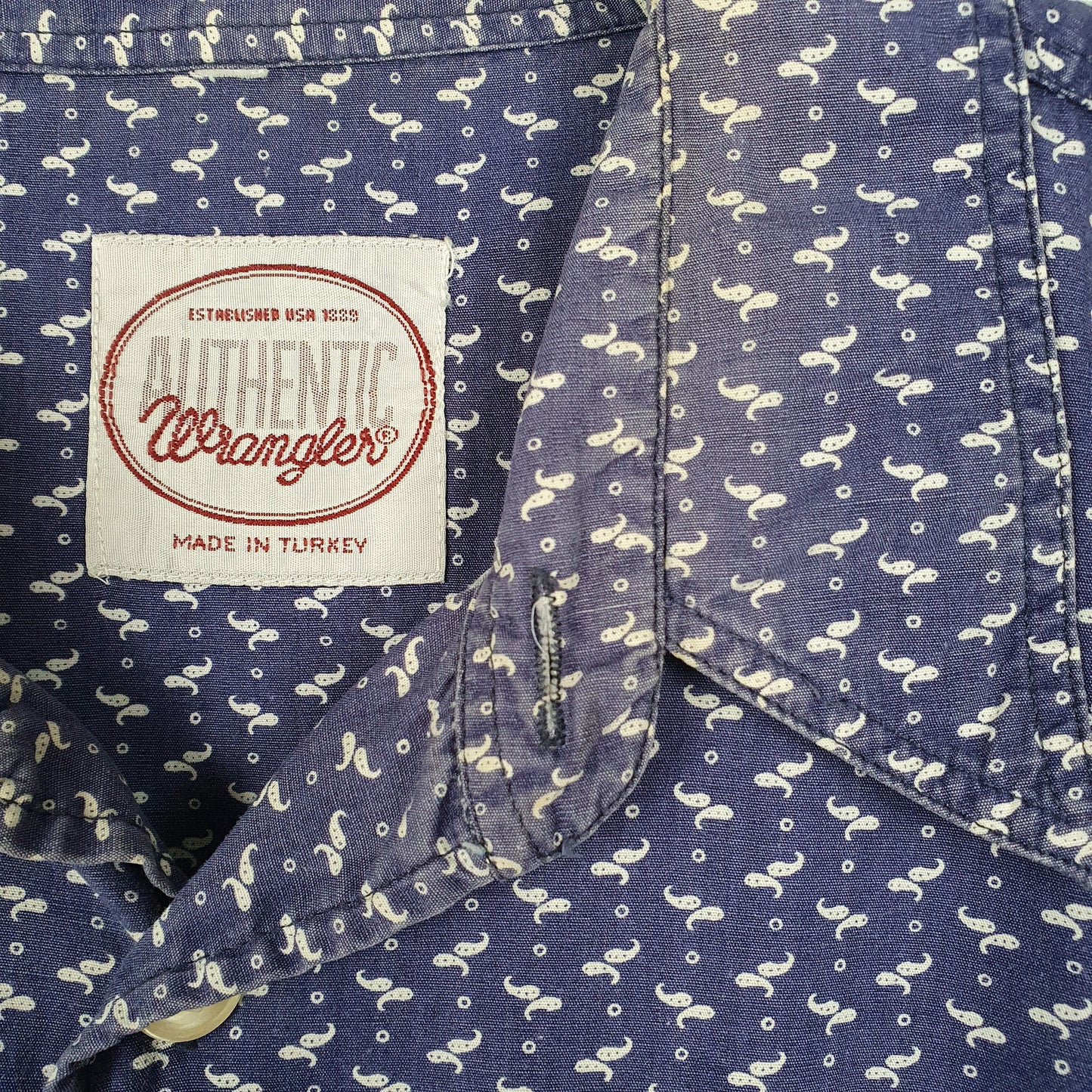 Mens Navy Wrangler  Long Sleeve Shirt