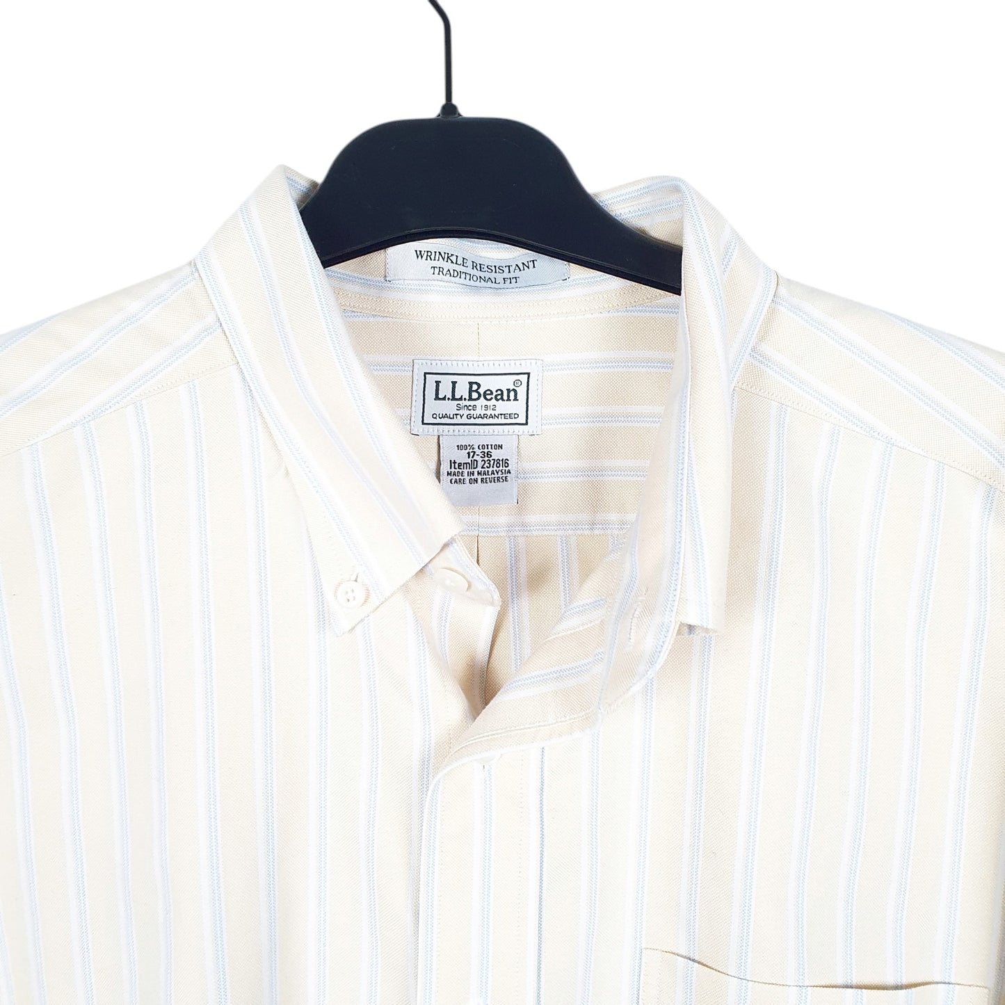 Mens Yellow L.L.Bean Oxford Long Sleeve Shirt