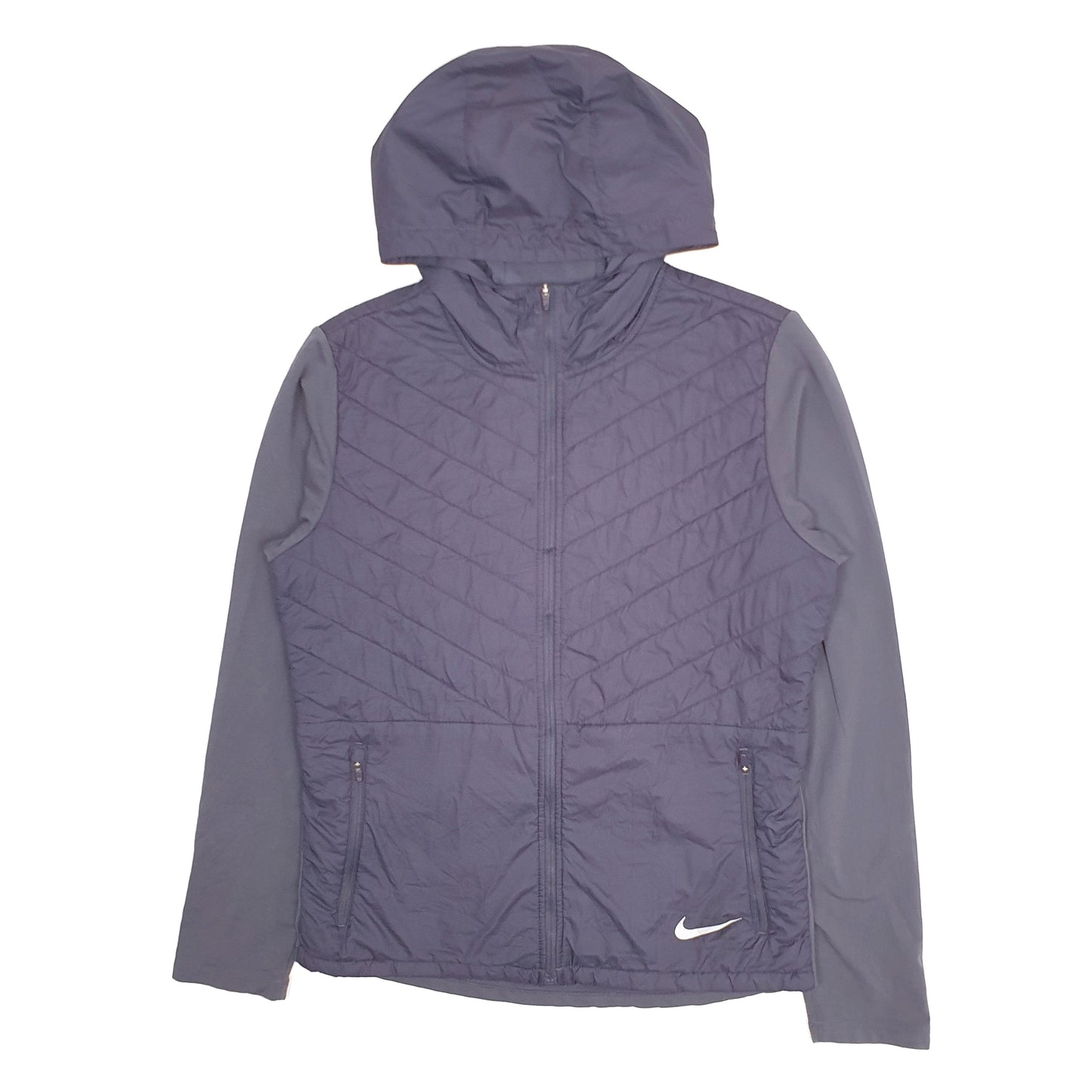 Mens Navy Nike Running Puffer Hoodie  Coat