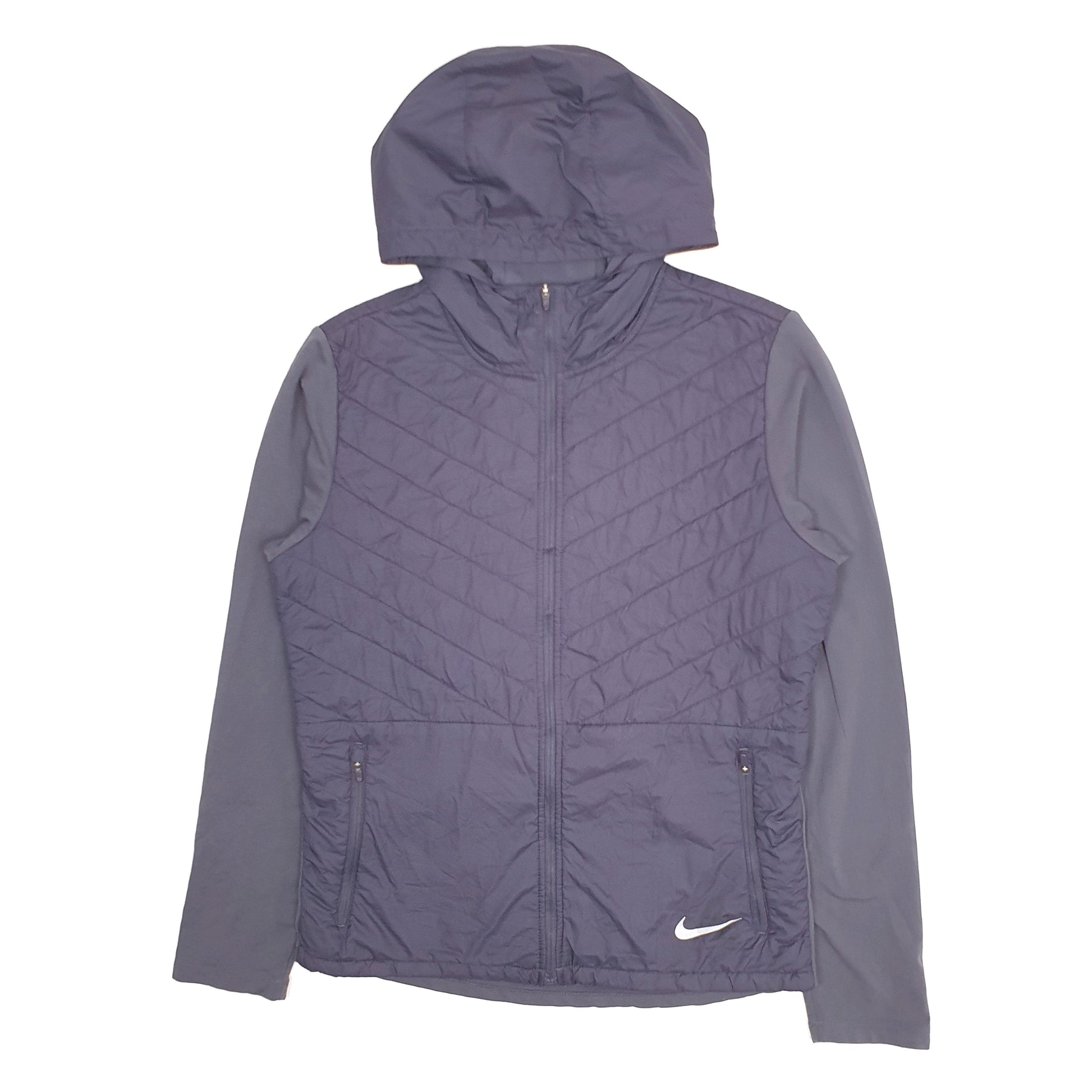 Mens Navy Nike Running Puffer Hoodie  Coat