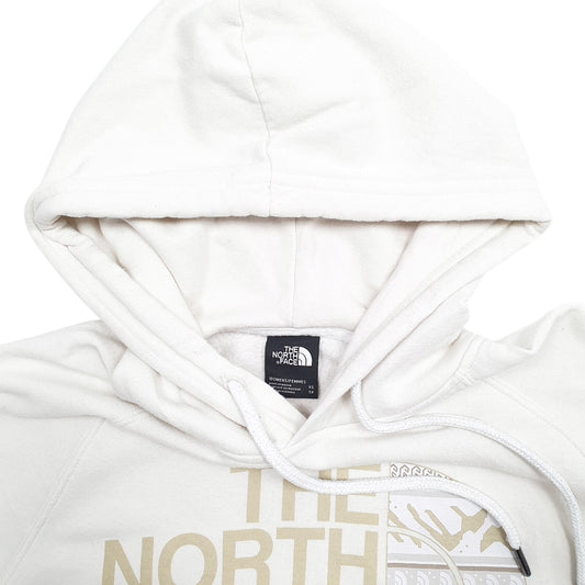 Womens Cream The North Face Spellout Hoodie Jumper