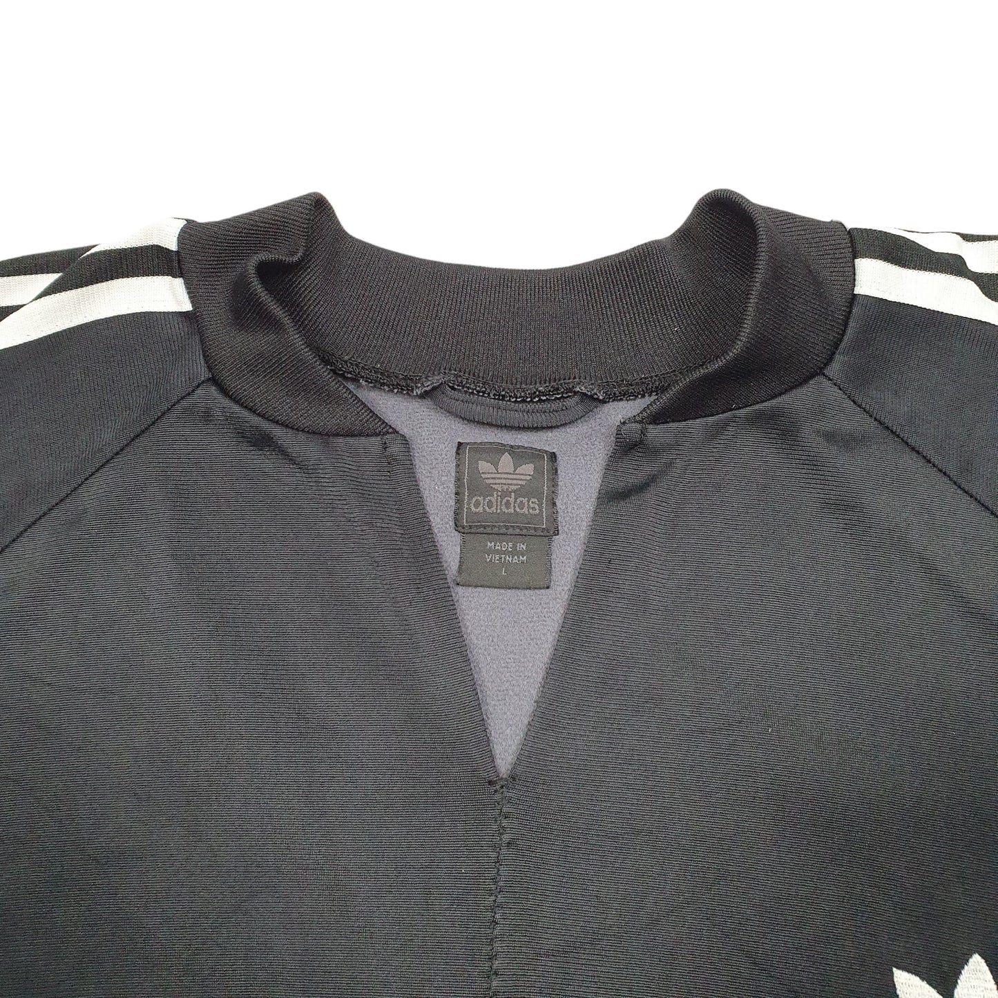 Womens Black Adidas Vintage Altered Track Top Classic Re Worked Crewneck Jumper