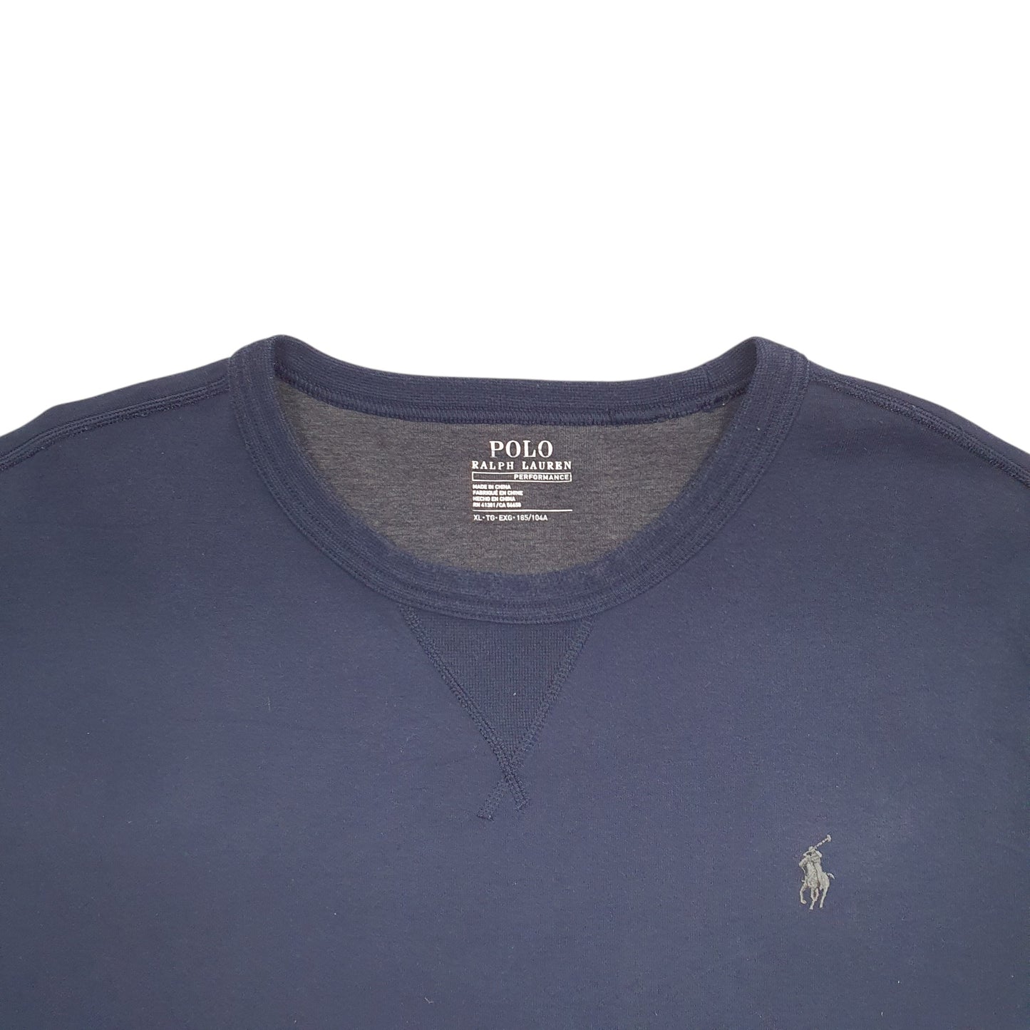 Mens Navy Polo Ralph Lauren Performance Crewneck Jumper
