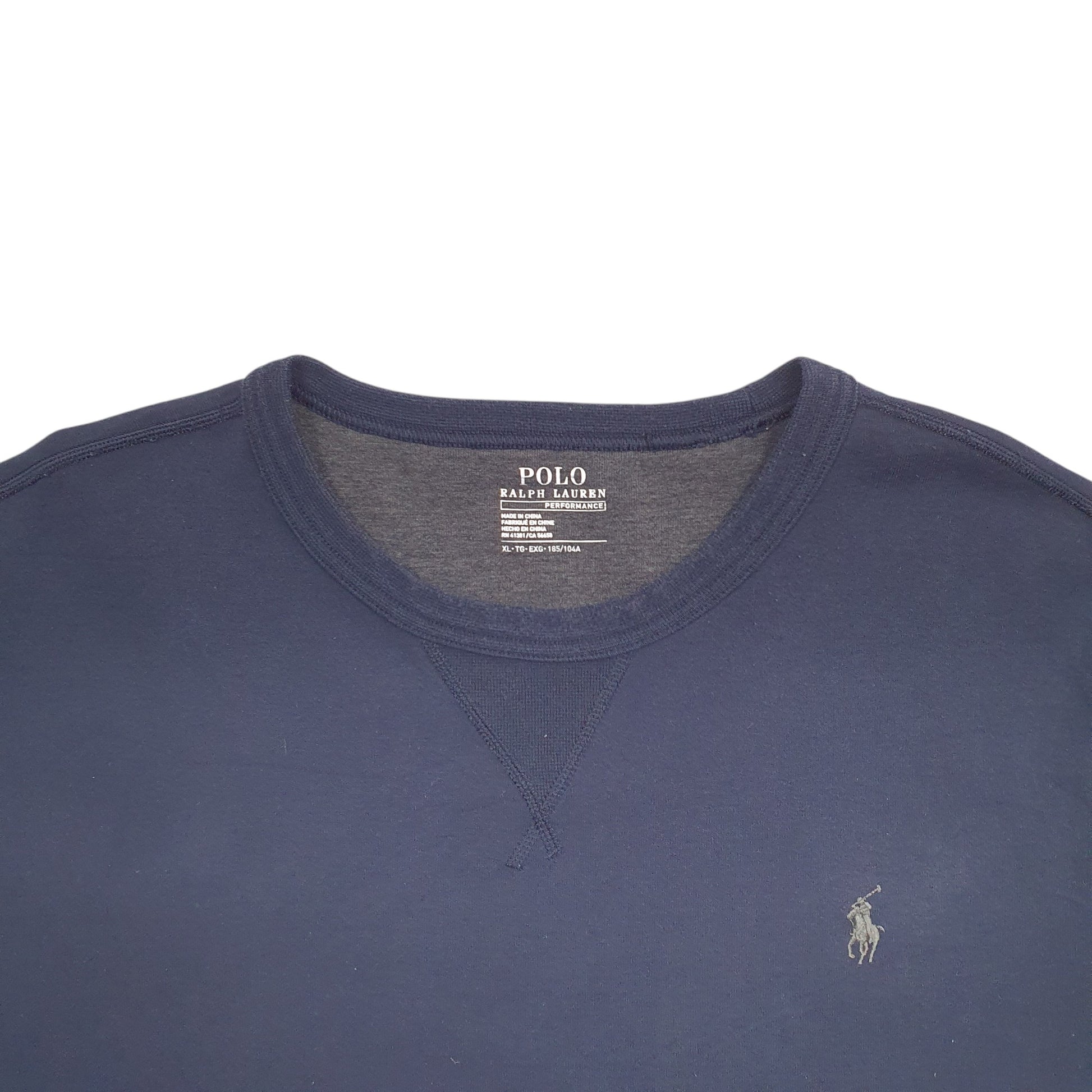 Mens Navy Polo Ralph Lauren Performance Crewneck Jumper