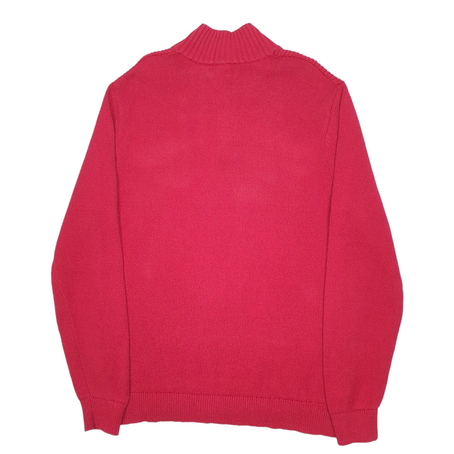 Mens Red Nautica Knit Quarter Zip Jumper