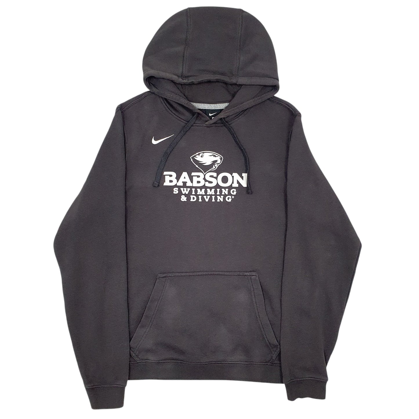Mens Grey Nike Babson Swimming and Diving Hoodie Jumper