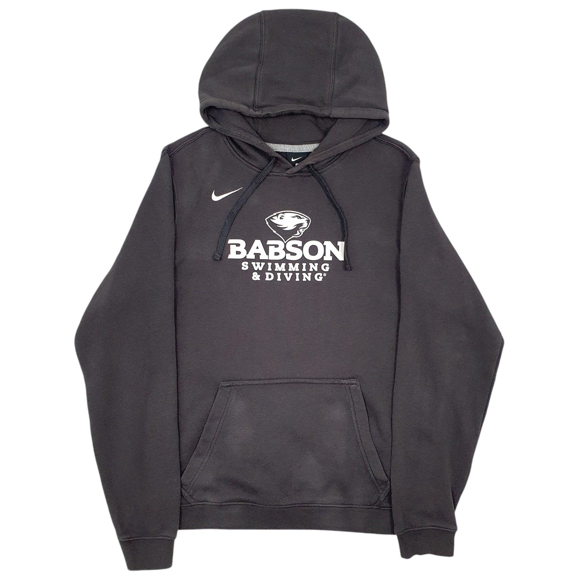 Mens Grey Nike Babson Swimming and Diving Hoodie Jumper