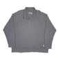 Mens Grey Eddie Bauer Quilted Popper Snap Button Quarter Zip Jumper