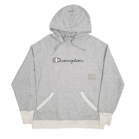 Womens Grey Champion Spellout Hoodie Jumper