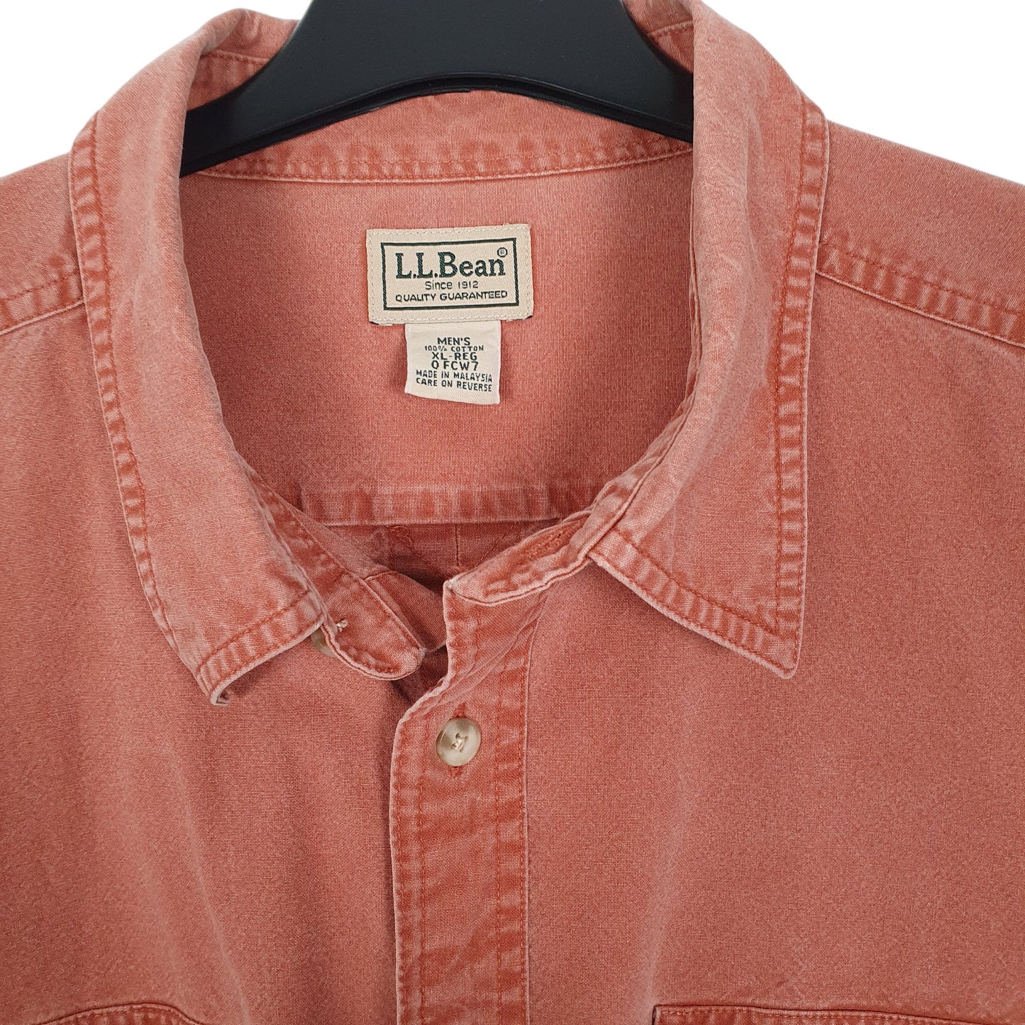 Mens Red L.L.Bean Overshirt Long Sleeve Shirt
