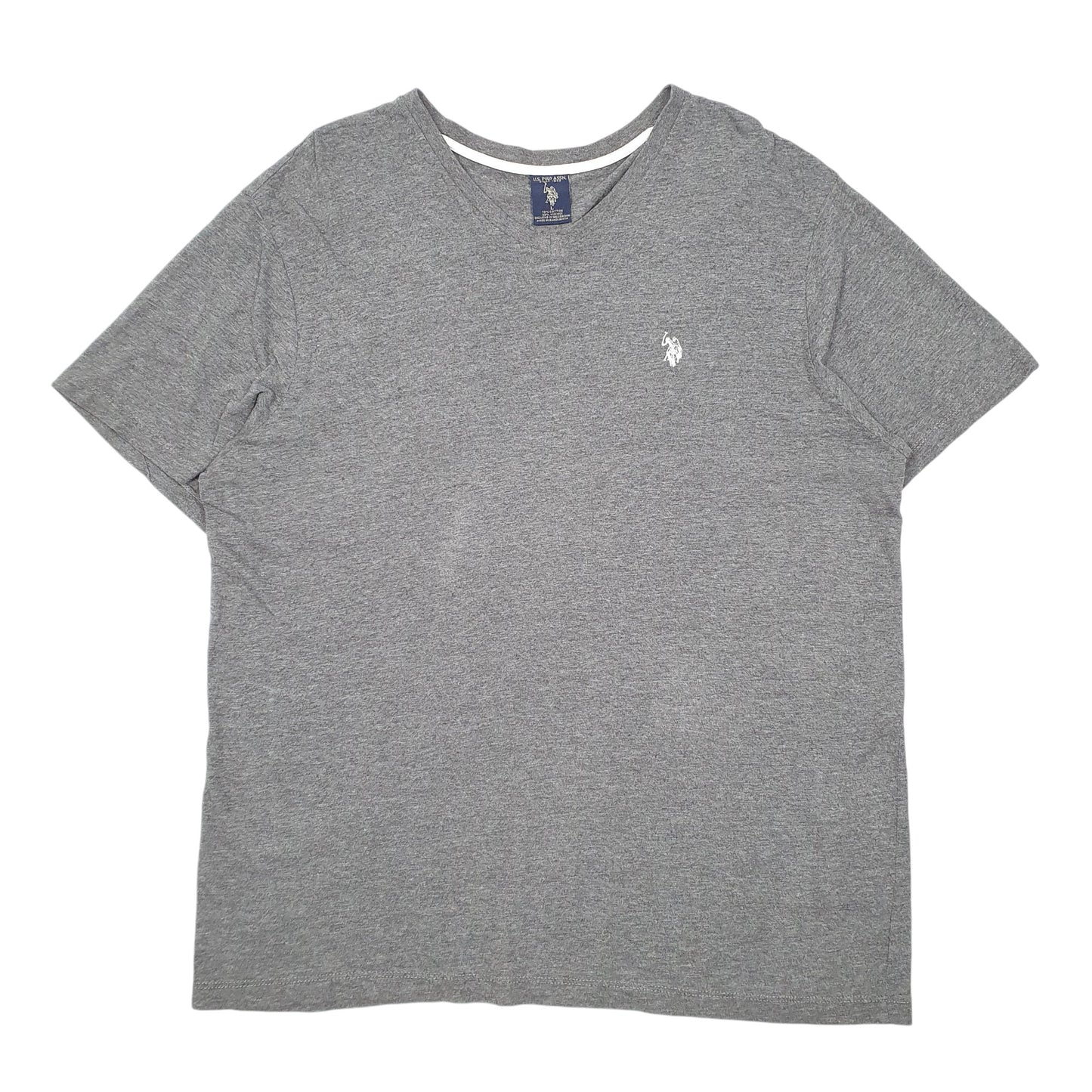 Mens Grey U.S. Polo Assn. V Neck Short Sleeve T Shirt