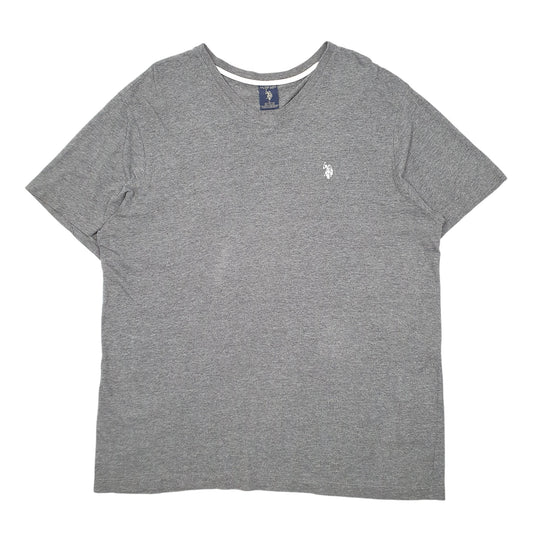 Mens Grey U.S. Polo Assn. V Neck Short Sleeve T Shirt