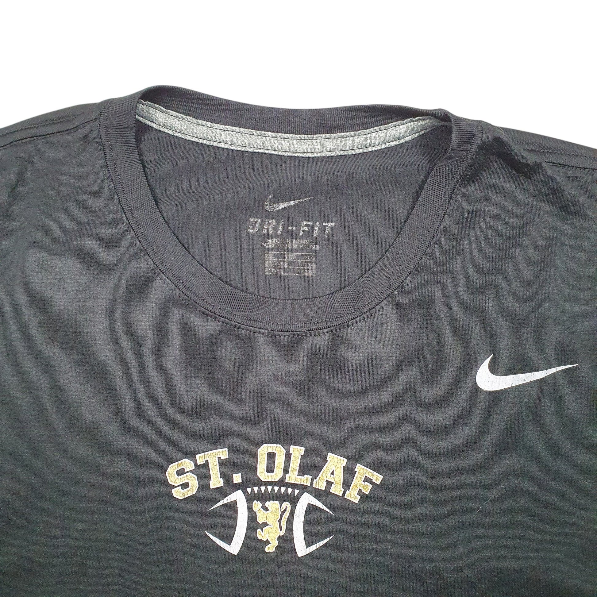 Mens Black Nike St Olaf Dri Fit Active Workout Short Sleeve T Shirt