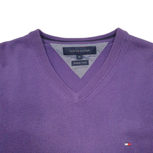 Mens Purple Tommy Hilfiger Knit Crewneck Jumper