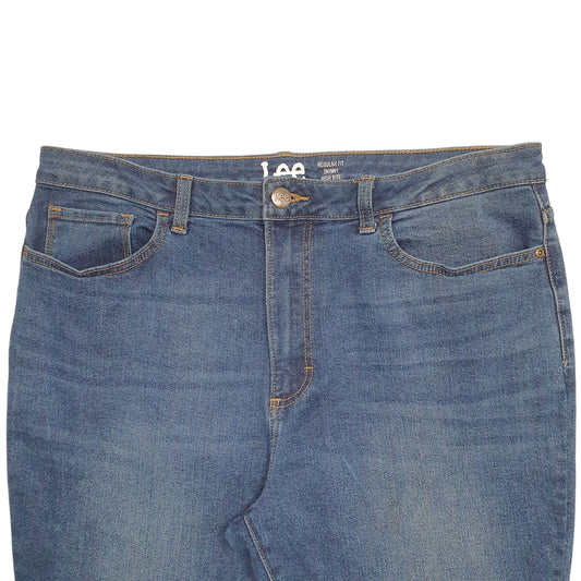 Womens Blue Lee High Rise Stretch Fit Regular Casual JeansW36 L30