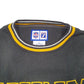 Mens Black Logo 7 Vintage NFL Pittsburgh Steelers Football USA Spellout Crewneck Jumper