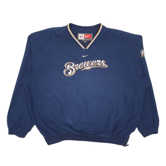 Mens Navy Nike Vintage MLB Milwaukee Brewers  Coat