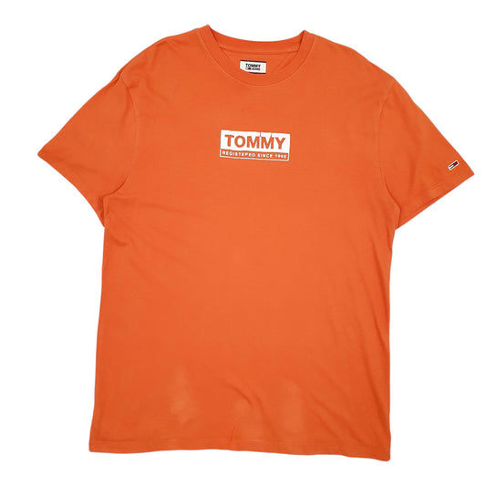 Mens Orange Tommy Hilfiger  Short Sleeve T Shirt