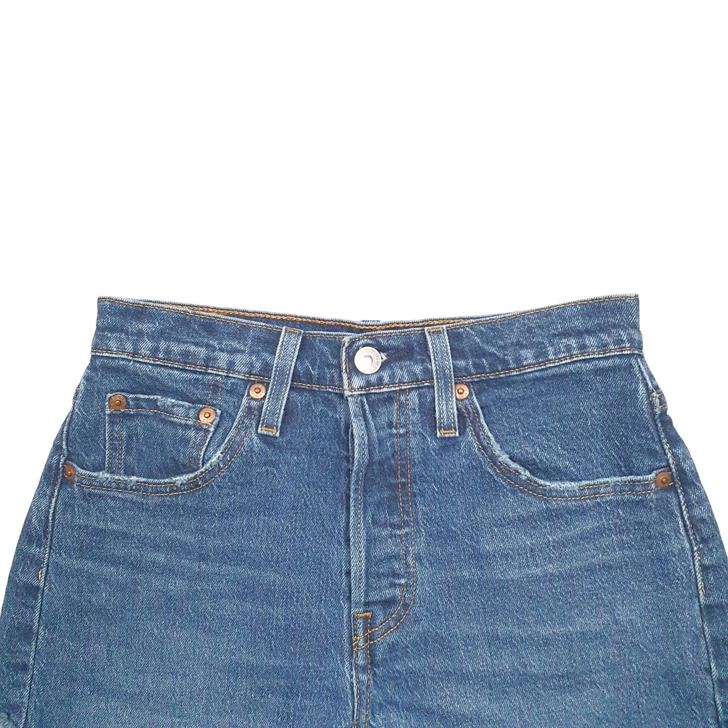 Womens Blue Levis 501 Jorts Denim Shorts