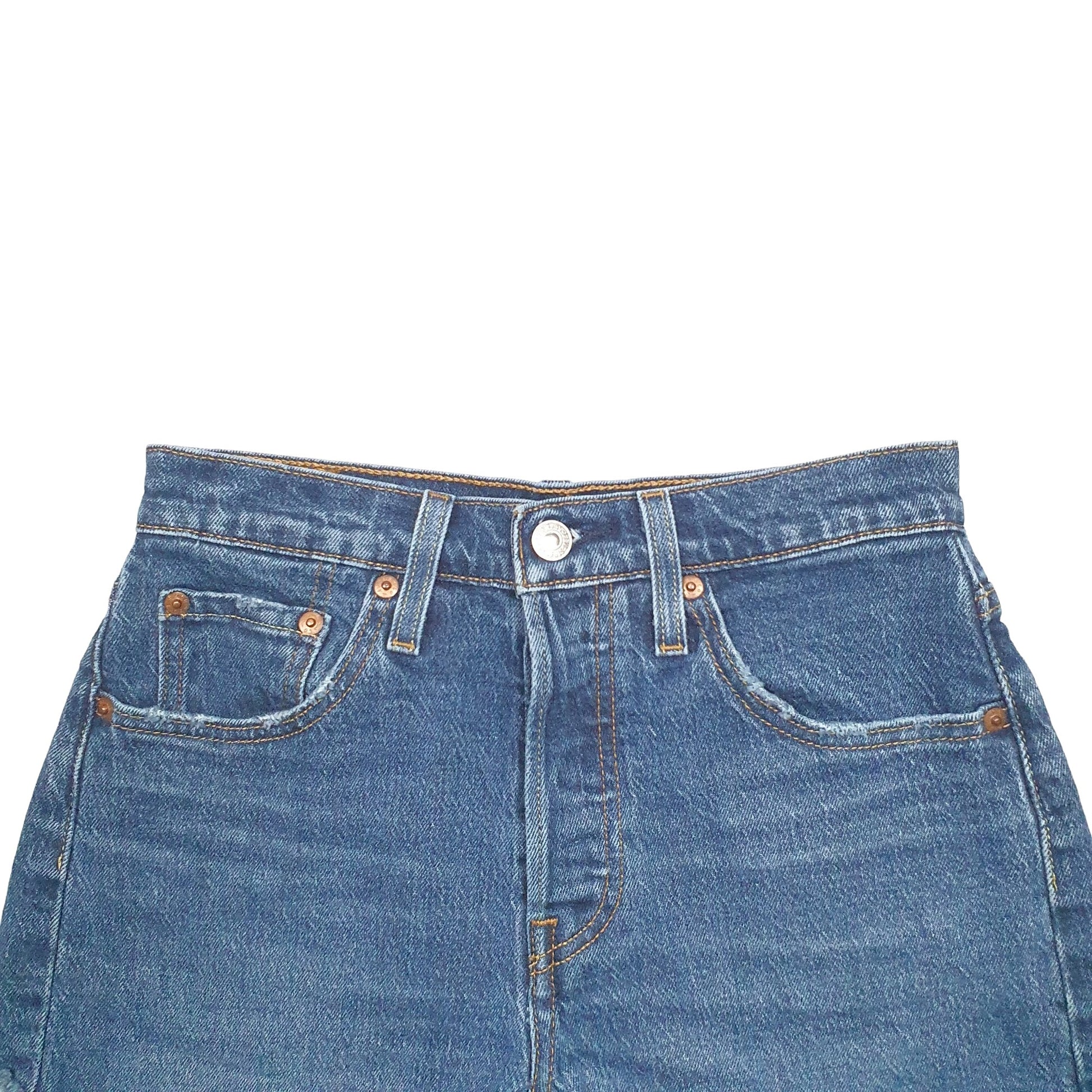 Womens Blue Levis 501 Jorts Denim Shorts