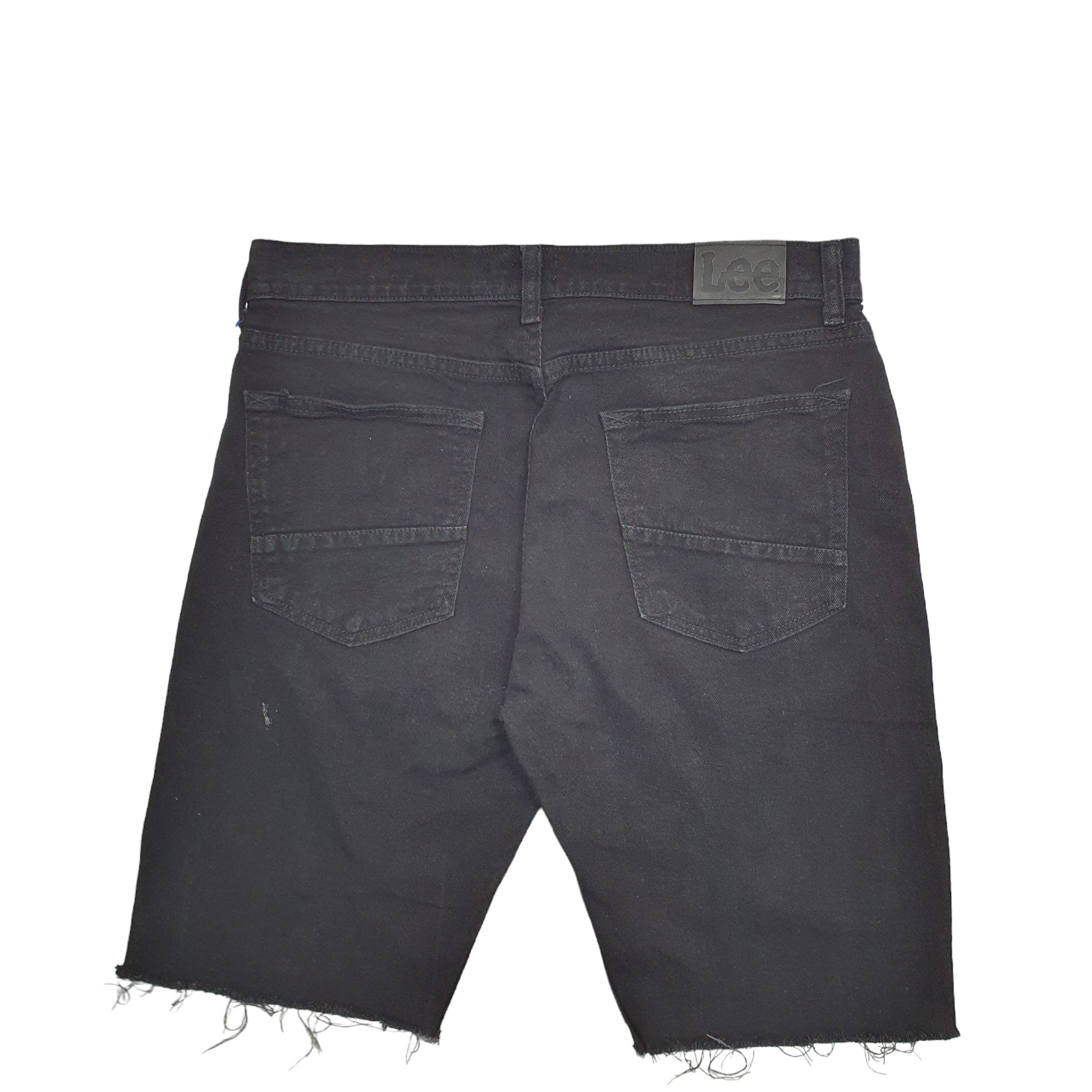 Mens Black Lee Cut off Denim Shorts