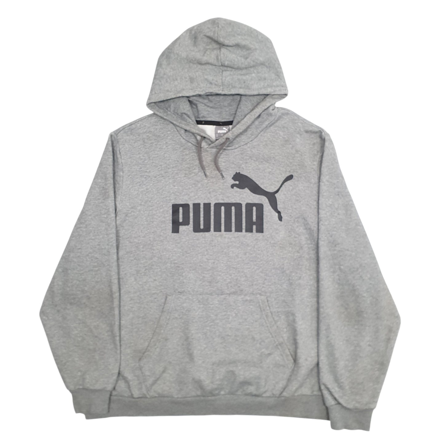 Mens Grey Puma Spellout Hoodie Jumper