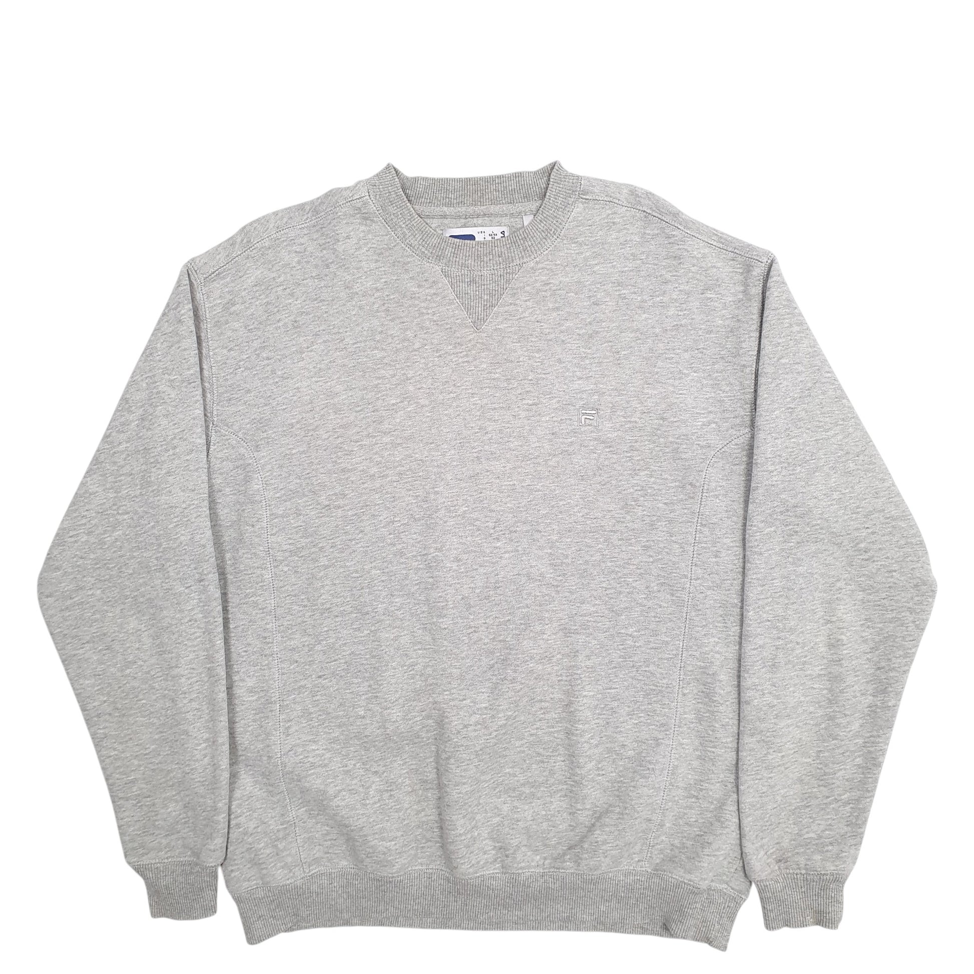 Mens Grey Fila  Crewneck Jumper