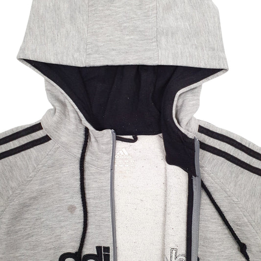 Mens Grey Adidas Spellout Full Zip Jumper