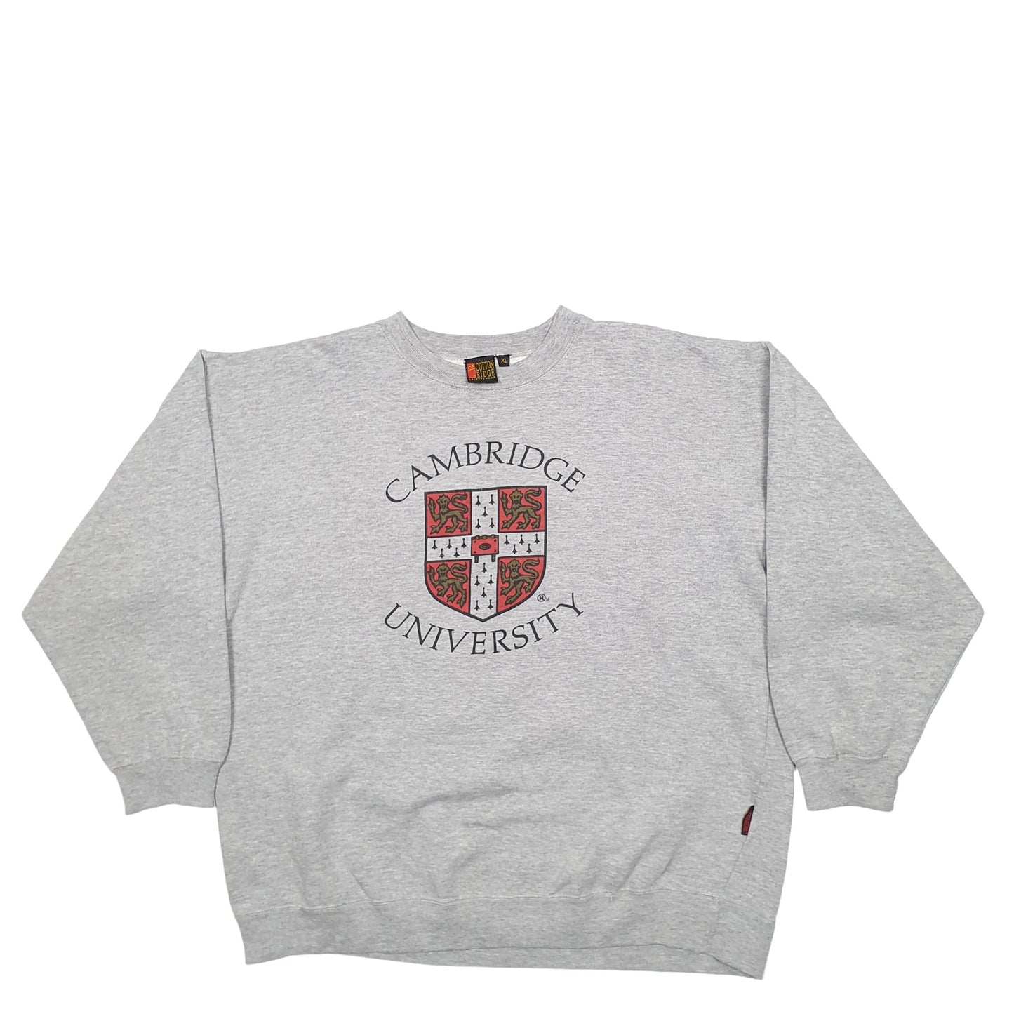 Mens Grey Cotton Ridge Cambridge University Crewneck Jumper
