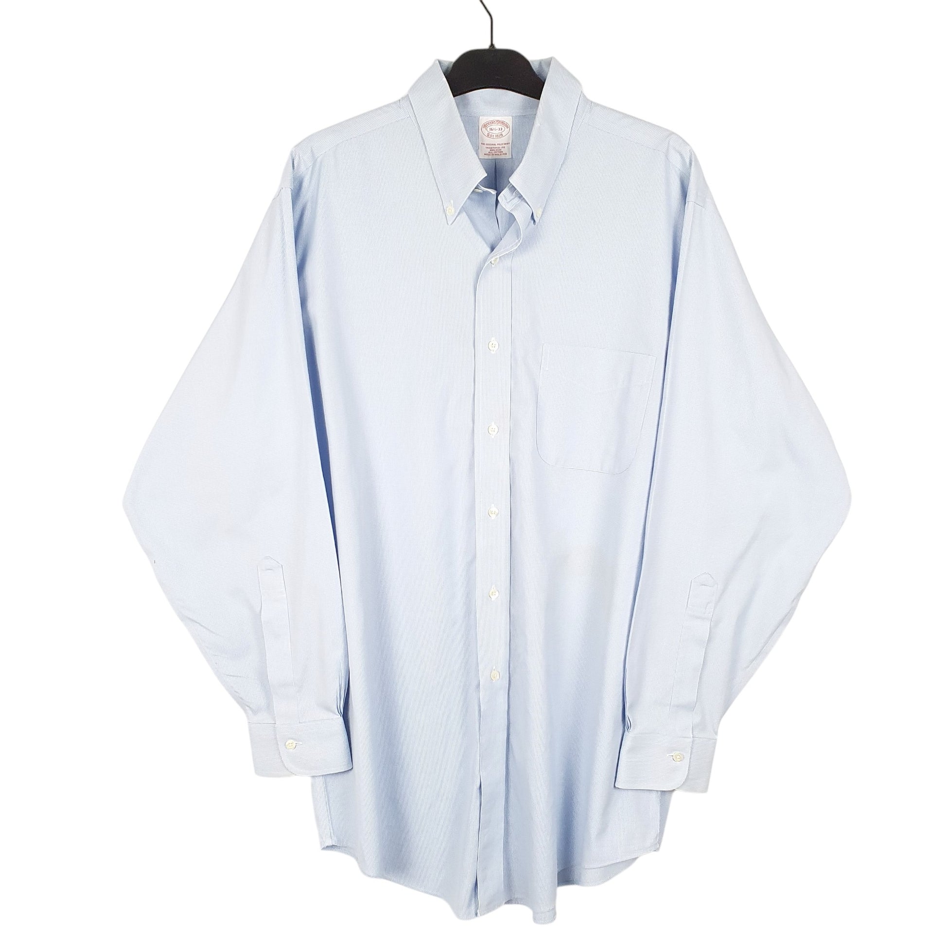 Mens Blue Brooks Brothers Houndstooth Long Sleeve Shirt