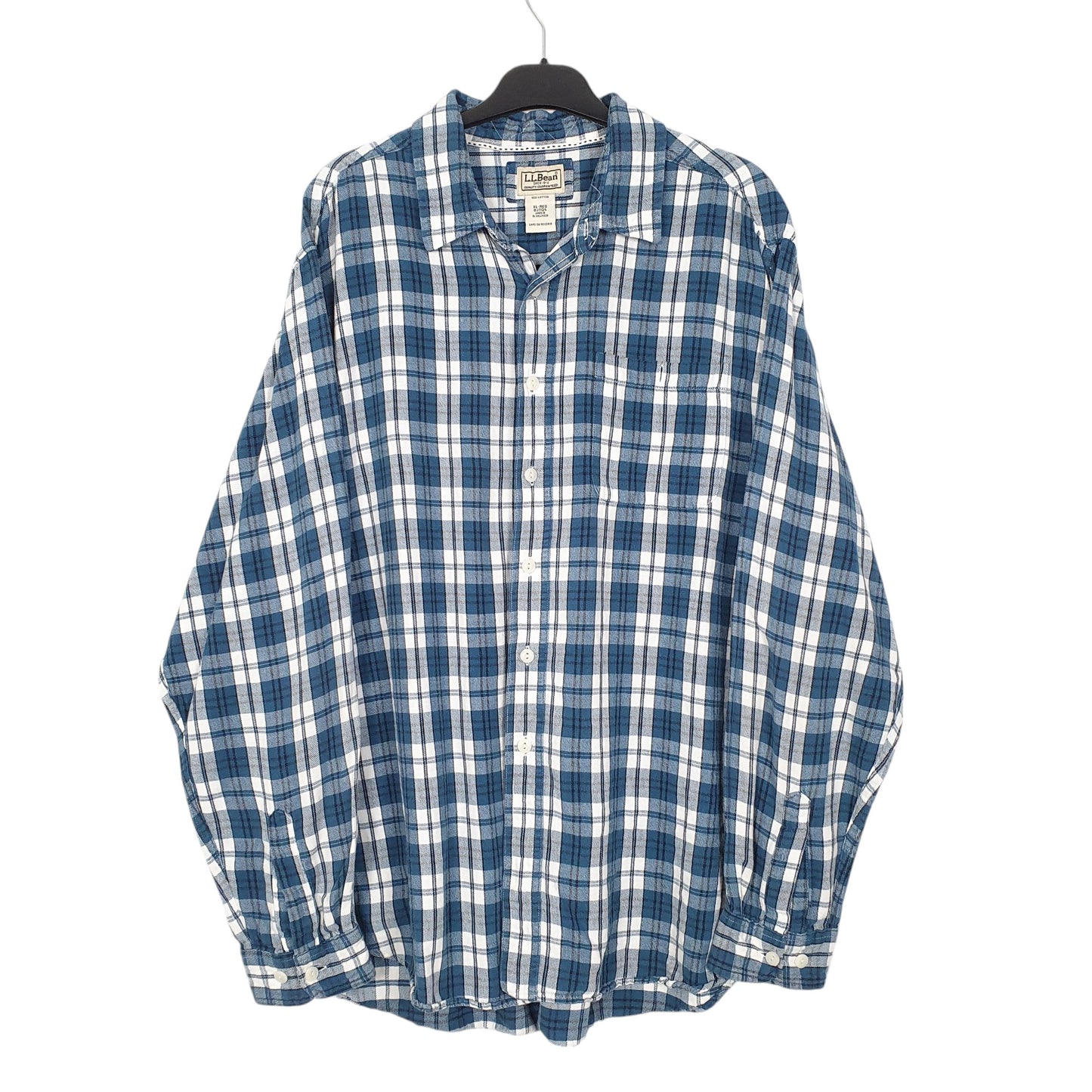 Mens Blue L.L.Bean Flannel Overshirt Long Sleeve Shirt