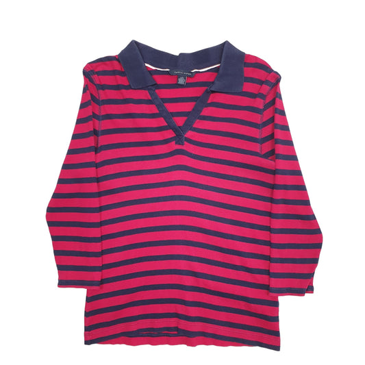 Womens Red Tommy Hilfiger Long Dleeve Long Sleeve Polo Shirt